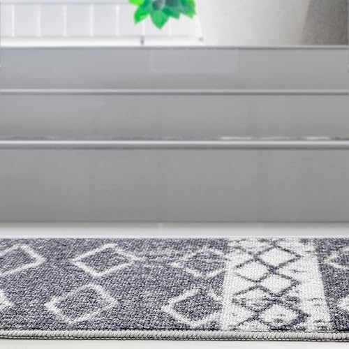 Miniatura 8 de Antep Rugs Juego de 13 alfombras antideslizantes para pelar y pegar color gris carbón 8 x 30 pulgadas