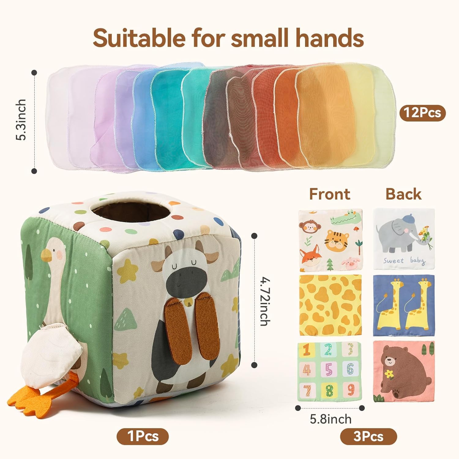 Youuys Baby Tissue Box Toy for Babies 6-12 Months, Montessori Toys Baby Tissue Box Sensory Toys for 1 Year Old - Image 2