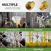 Vista 7 de 4 piezas de tubería de latón 3/8 "NPT hembra rosca tubería x 3/8 "NPT macho rosca reductor adaptador manguera NPT conector de latón