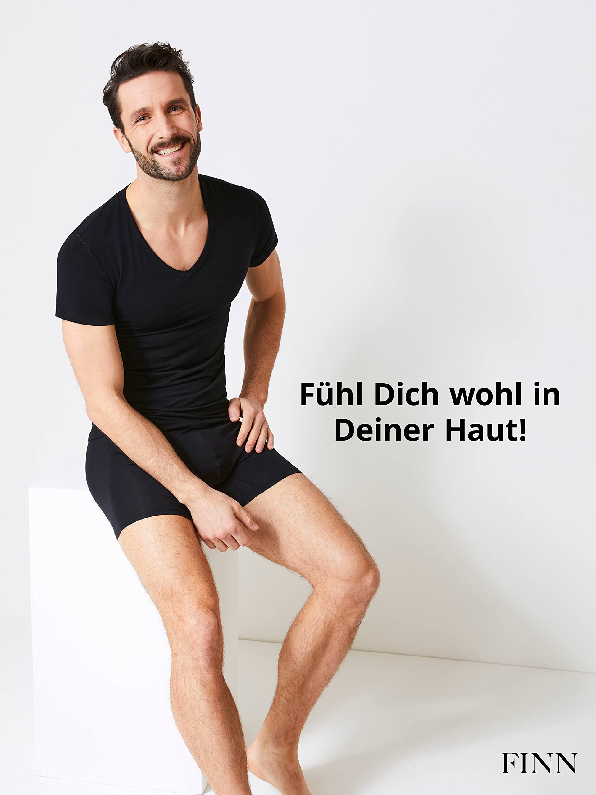 FINN Męska koszulka kompresyjna modelująca figurę z efektem wyszczuplającym brzuch - krótki rękaw Shapewear podkoszulek z bawełny - Body Shaper dla płaskiego brzucha