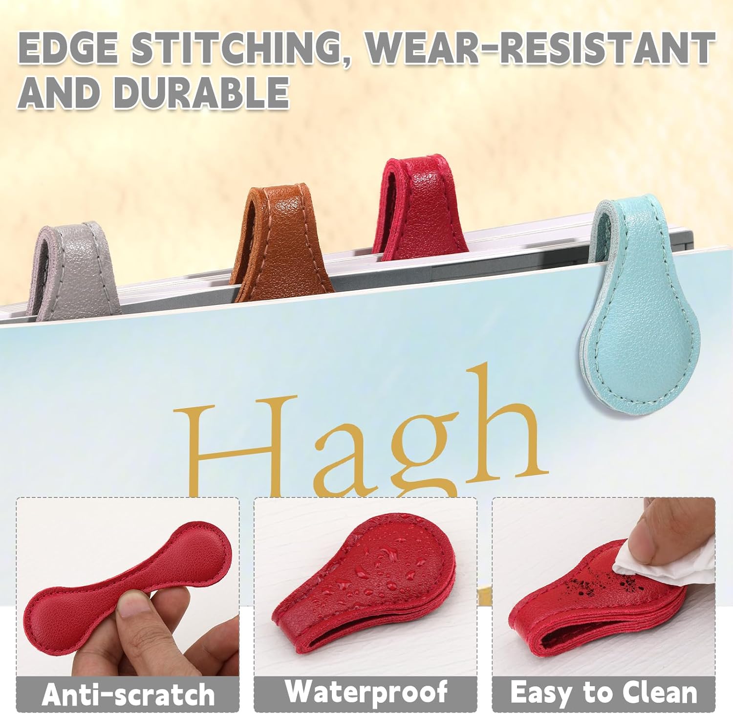 WONVOC 4 PCS Magnetic Bookmarks, Leather Magnetic Bookmarks for Women Men, Double-Sided Magnetic Book Mark Clip for Book Lovers Readers Teachers Students - Image 4