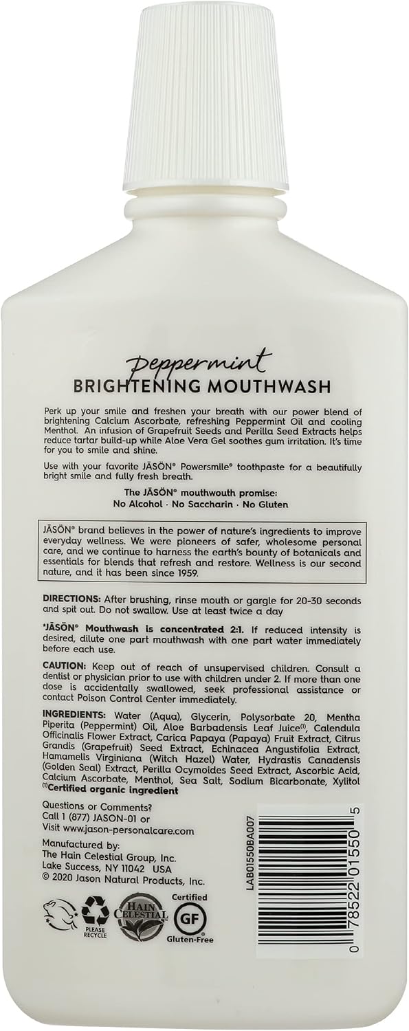 Jason Powersmile Mouthwash, Peppermint, 16 fl oz