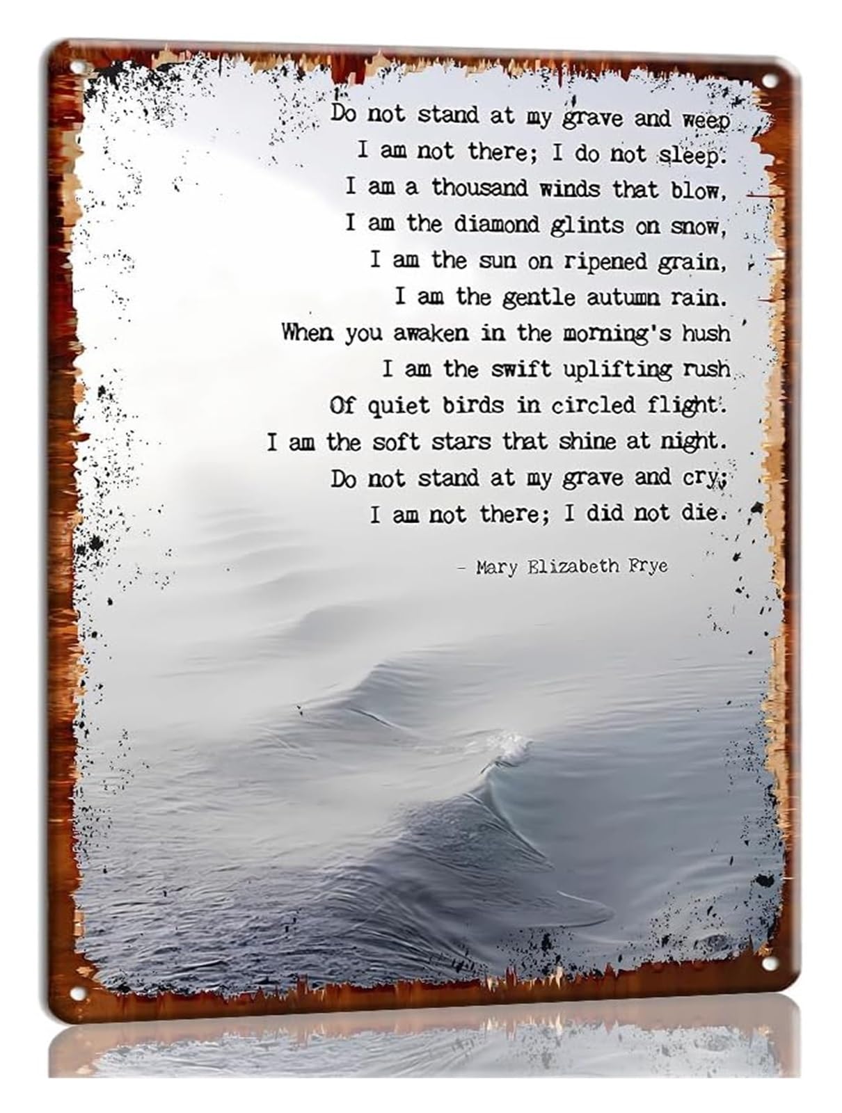 MQXFCZUX Vintage Do Not Stand At My Grave And Weep Metal Tin Sign for Entryway Mudroom Wall Decor Classic Condolence Poem Phrase Plaque 8 X 12 inch