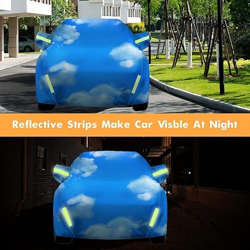 Miniatura 4 de Funda de coche para Volvo XC40 2017-2023, cielo azul y nubes blancas, impermeable y a prueba de nieve, para exteriores (diseño patentado)