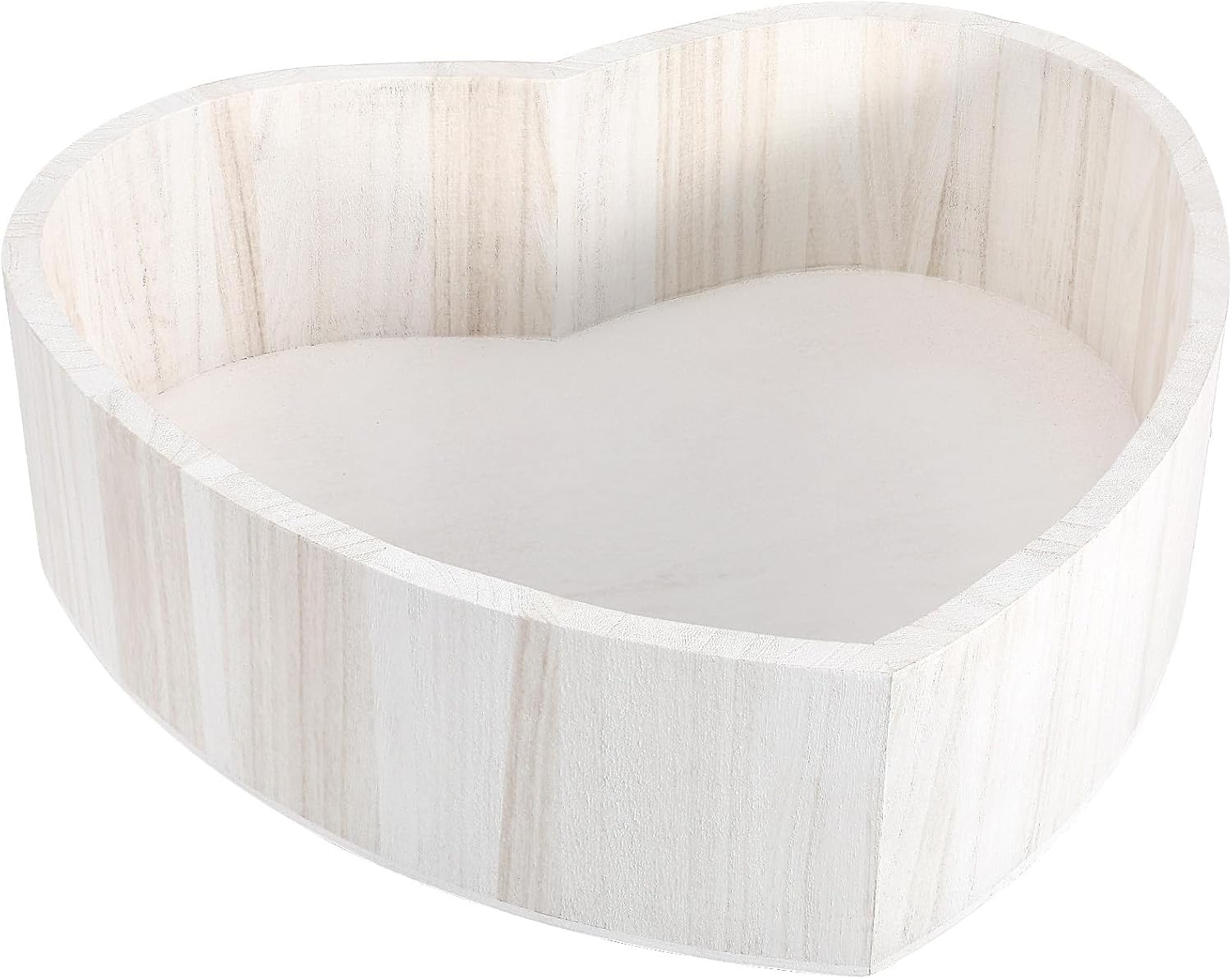 GALPADA Heart-Shaped Wooden Posing Basket for Newborn Photography, Photo Prop Bowl, White Minimalist Wood Bed for Newborn Photo Shoots