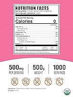 Vista 2 de BulkSupplements. com Polvo orgánico de stevia – Edulcorante puro, procedente de hojas de stevia, suplemento de hierbas – Vegano y sin gluten, 500 mg