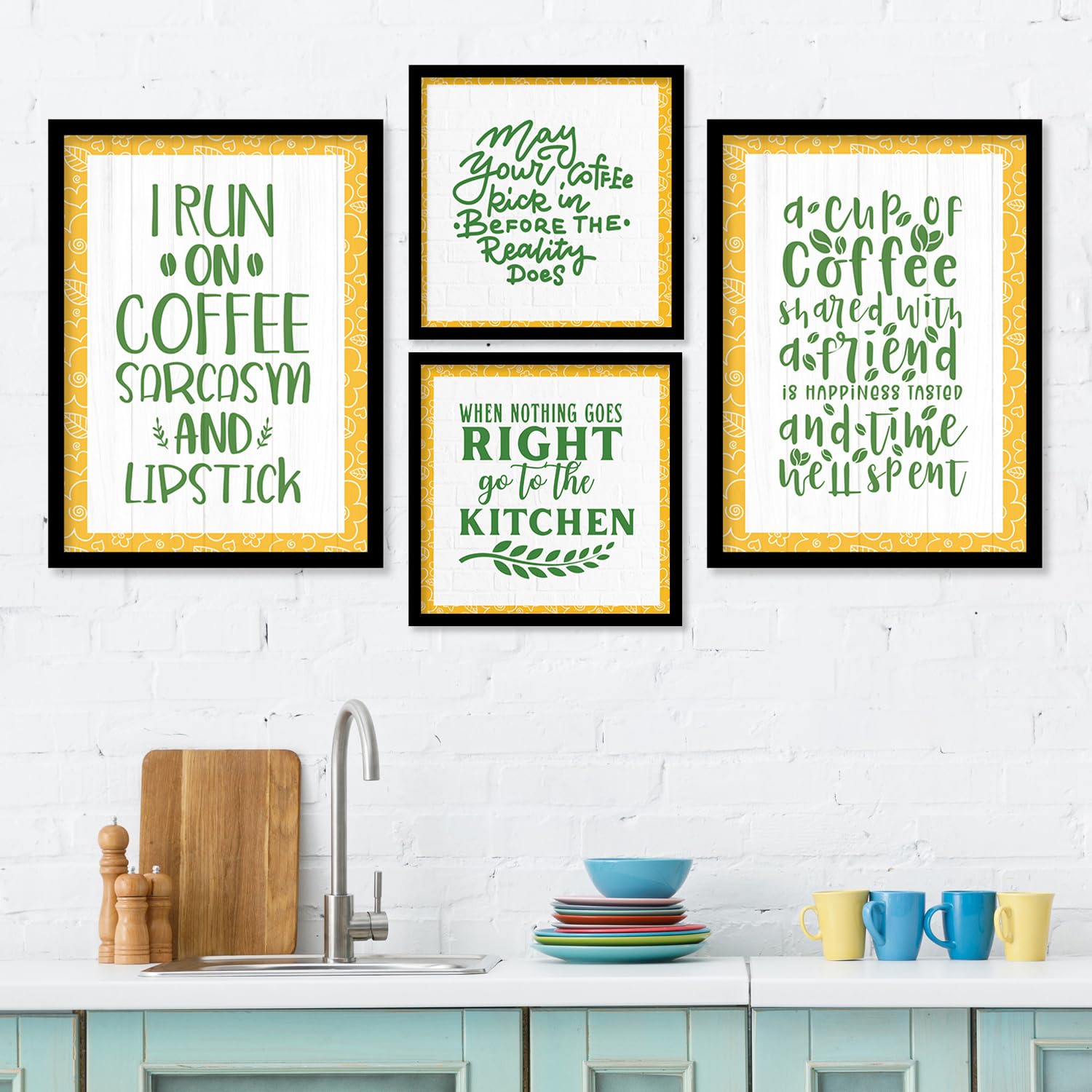 ARTELLY Food Quotes Wall Frames Restaurant Posters for Wall Kitchen