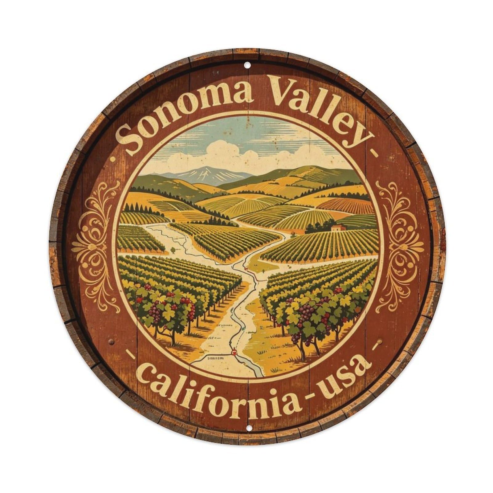 Sonoma Valley Metal Tin Sign Plaque
