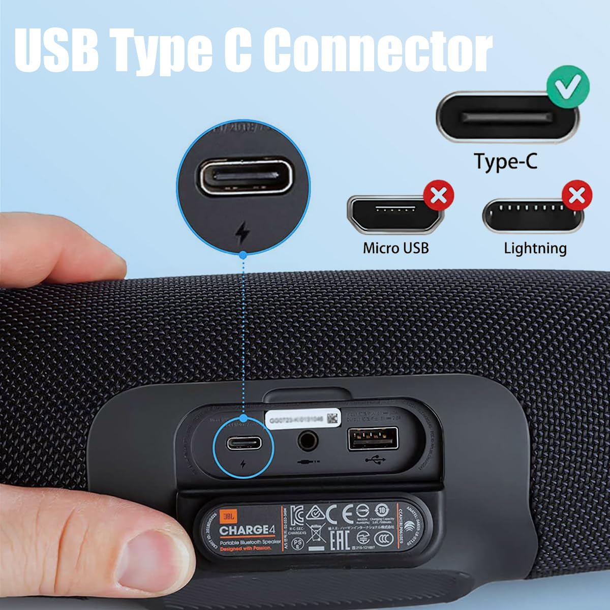 Amazon.com: 45W USB C Power Cord Compatible with JBL-Go3, JGo 3