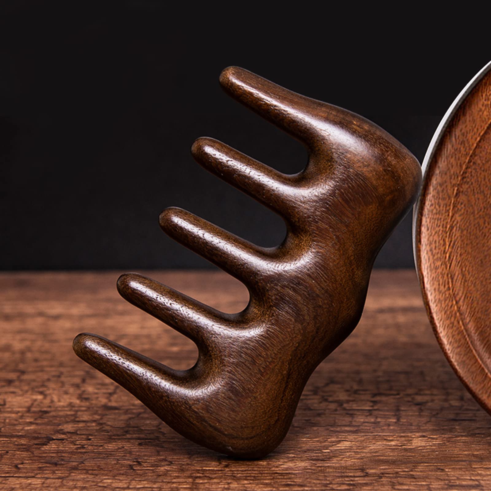 Tepengdie Wooden Comb, Massage Comb, Scalp Massage Comb Hand Made Comb No Static Wide Tooth Wood Comb for Men and Women (Square)