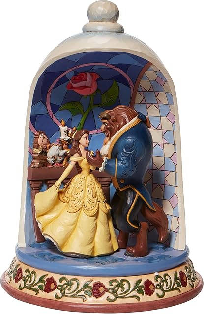 Disney Traditions Beauty Beast Dome Figurine - 25 cm