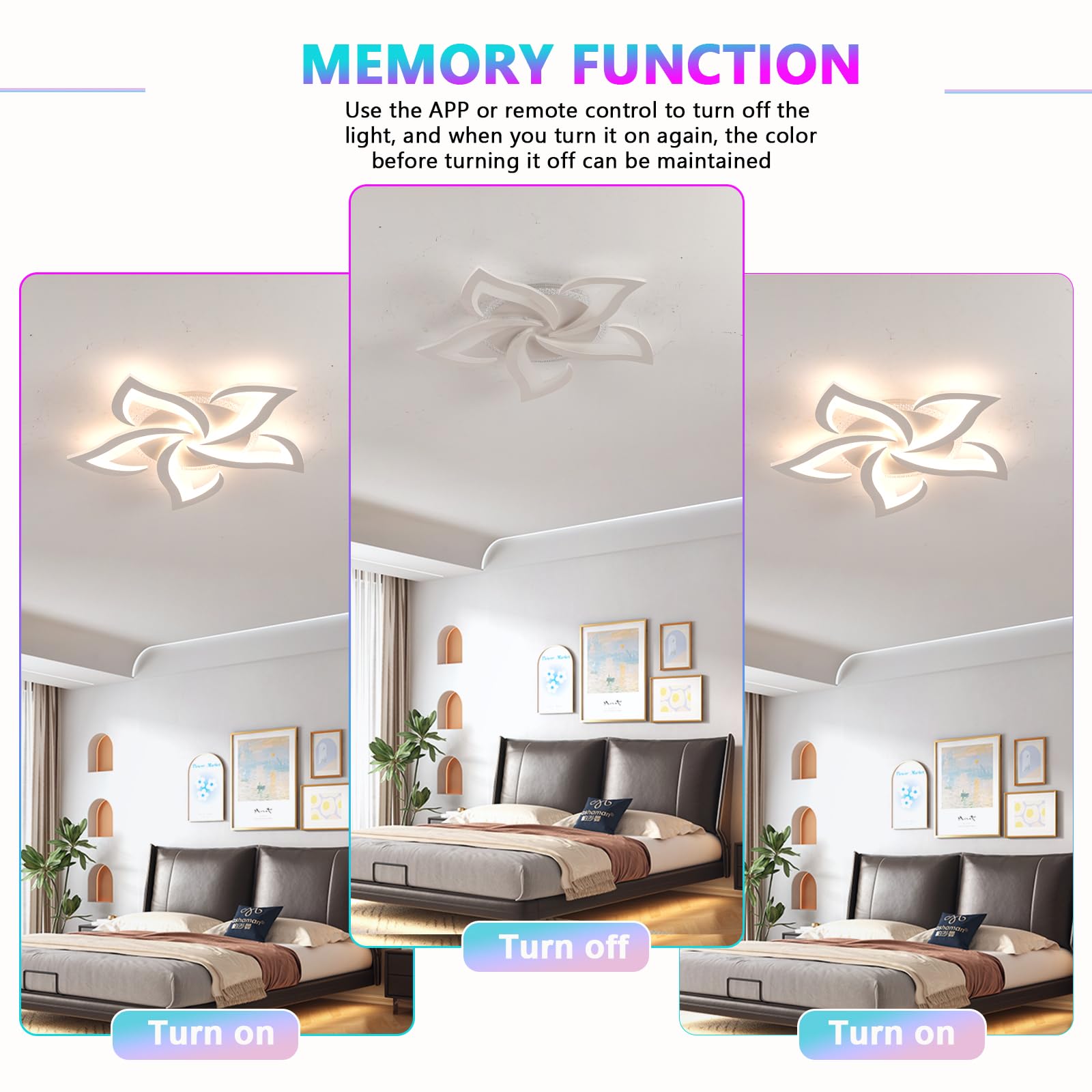 RGB Deckenleuchte Mit Veränderbare Farbe, Dimmbar LED Lampen Mit Fernbedienung Und App, 3000K-6500K Deckenleuchte Für Wohnzimmer Und Schlafzimmer, RGB Weiß