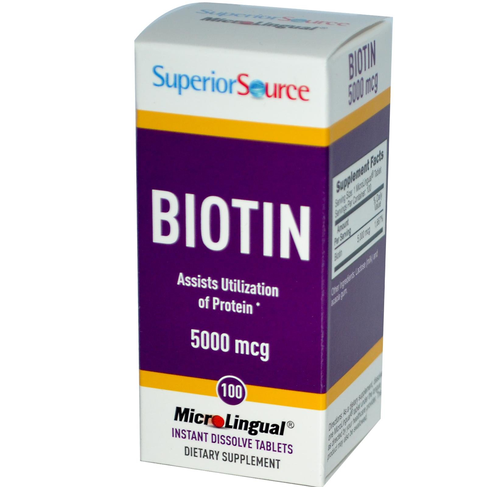 Superior Source Biotin - 5000 mcg - 100 Instant Dissolve Tablets