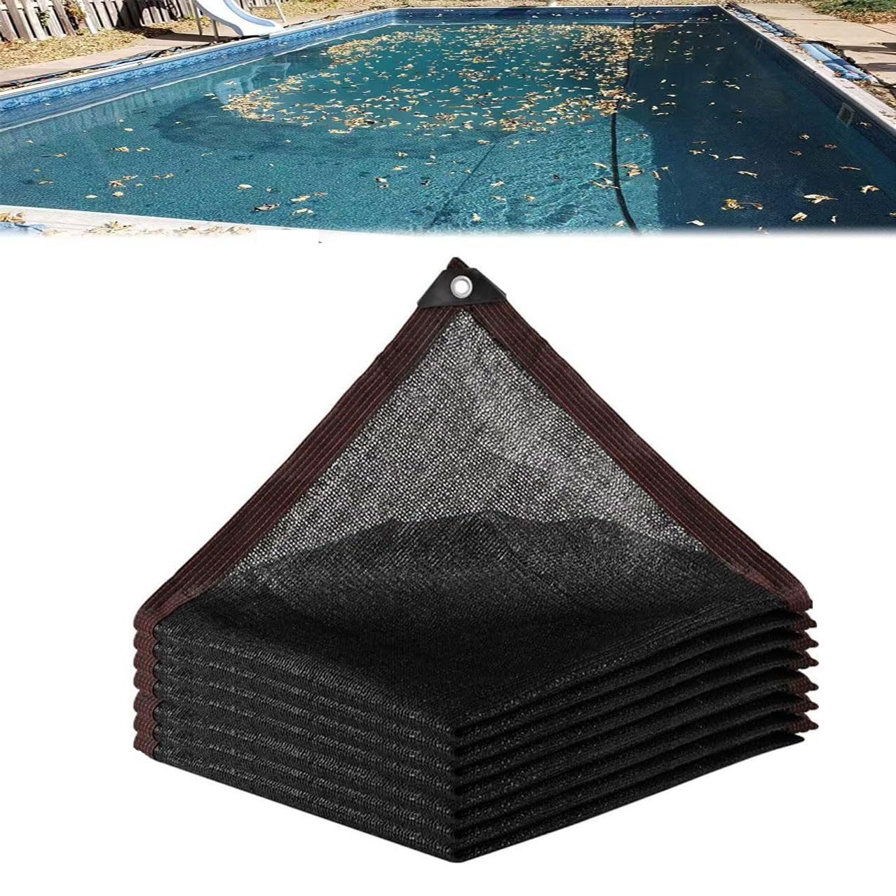 Filet Anti-Feuilles Piscine Rectangle,Bâche de Protection Piscines Enterrée et Hors-Sol, Couverture Piscine de Hivernage pour Extérieur avec Oeillets métalliques(3x6m(10 * 19.6ft))