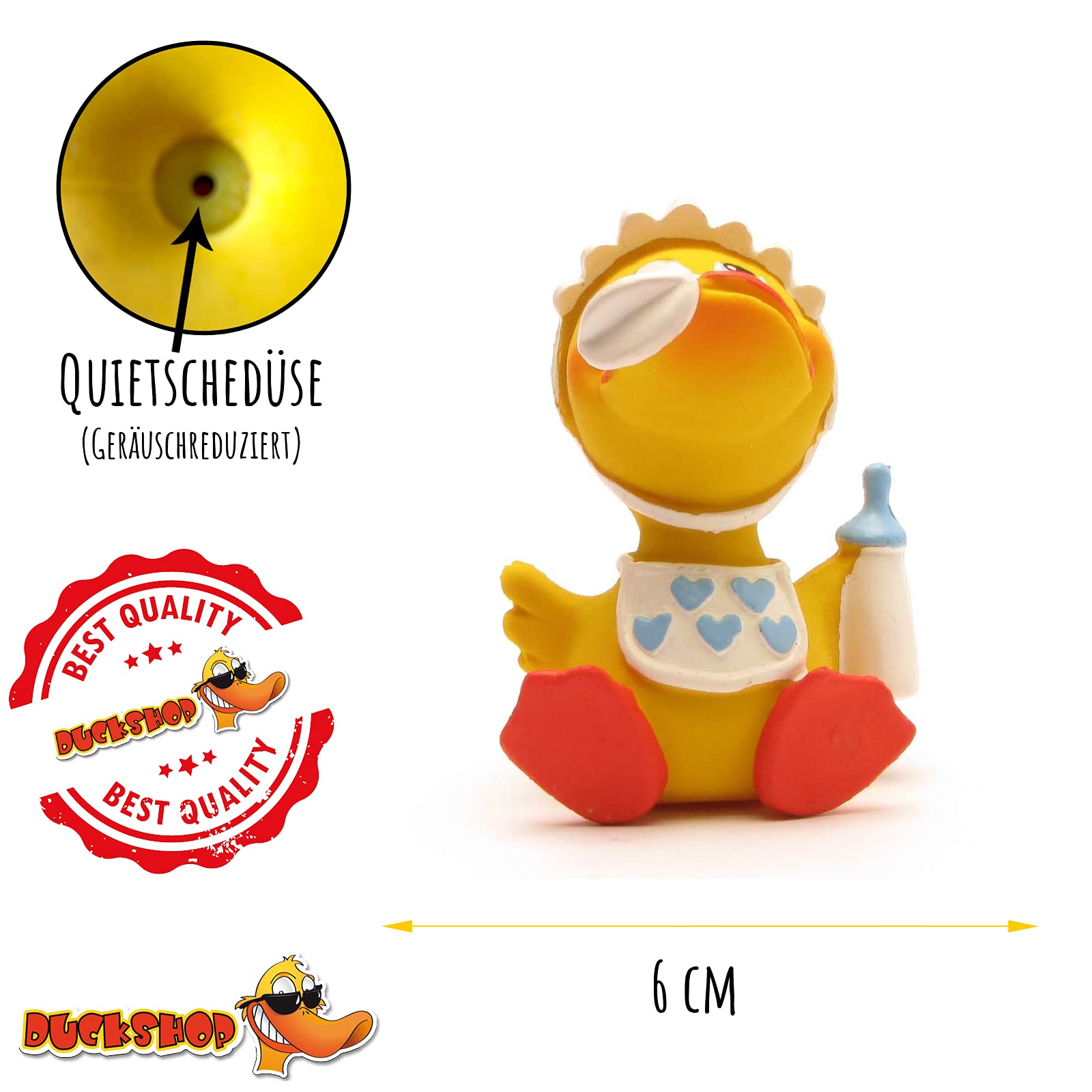 DUCKSHOP Badeente Baby Junge – Quietscheentchen Aus Vinyl, 8 Cm Hoch – Perfekt Für Die Badewanne
