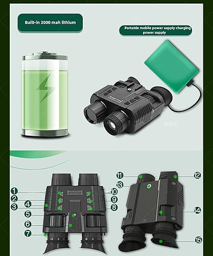 Miniatura 6 de Gafas de visión nocturna montadas en la cabeza 1080P FHD digital infrarroja visión para adultos prismáticos de visión diurnanocturna zoom digital 4X