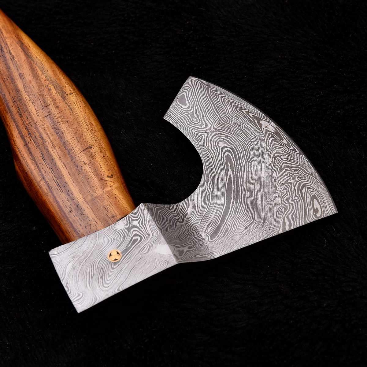 Damast Beil Axt Geschmiedete Wikingeraxt Holzgriff Outdoor Axt Survival Campingaxt für Bushcraft Wald Garten Männer Geschenke MAQ2587