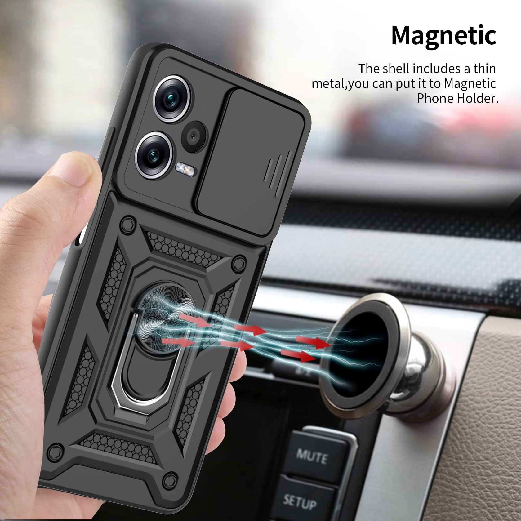 Coque HHUIWIND Pour Xiaomi Redmi Note 12 Pro Plus/Pro+ 5G - Violet, Avec Verre Trempé Inclus, Bumper TPU Souple Et Dos Rigide PC