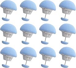 Comfortable Bedding Clips with Fabric Cushion Tops | Mushroom Duvet Pin Locks for Quilts, Mattress Covers, Sofa Throws & Drapes | Anti-Slip Safety Fasteners(Blue_12)