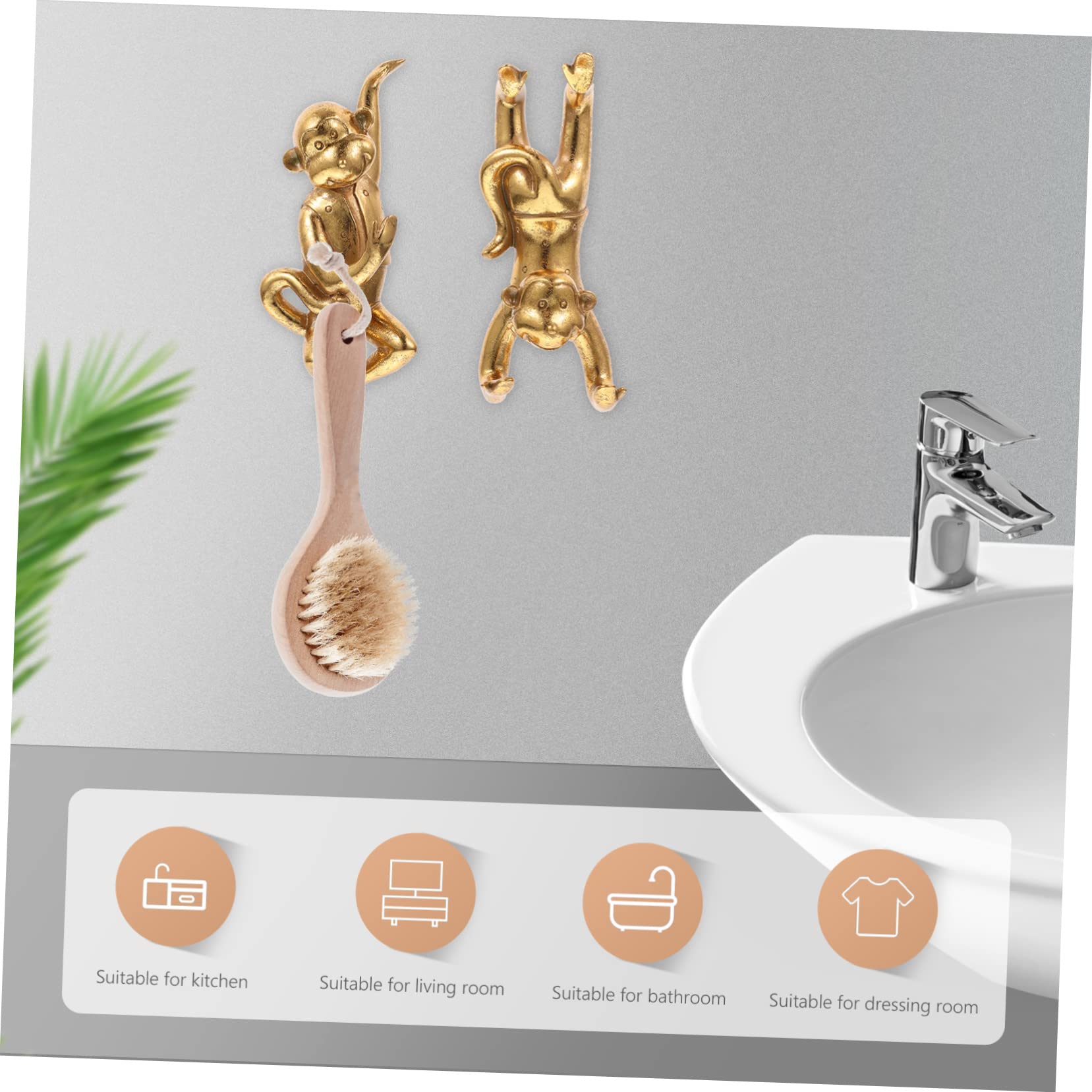 IMIKEYA Wandhaken Klebehaken Haken in Kunstharz Dekorativer Tierform 3d Goldener Kreativer und Charmanter Wanddeko für Schlafzimmer