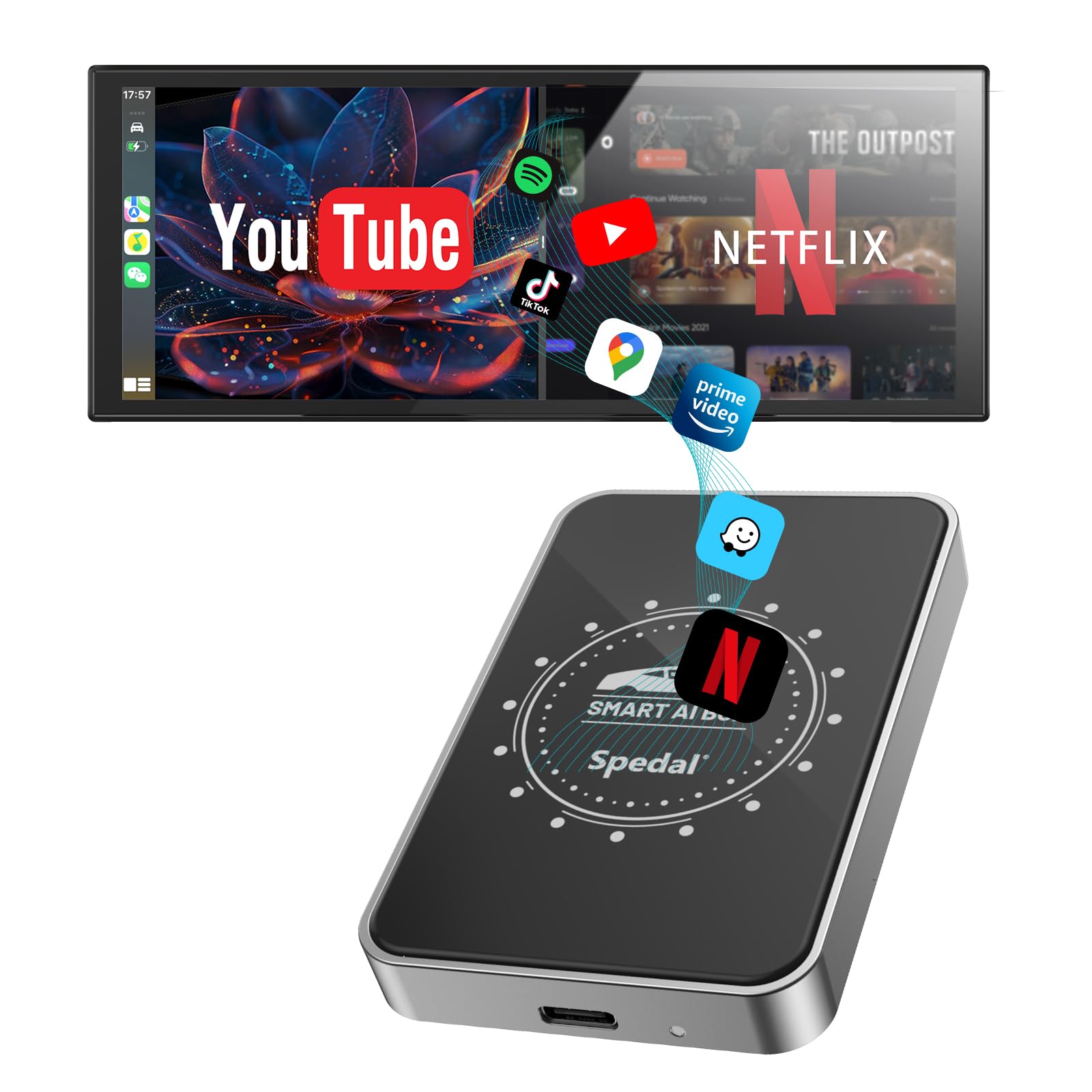 Amazon.com: Spedal Netflix CarPlay Adapter | Wireless Car Play