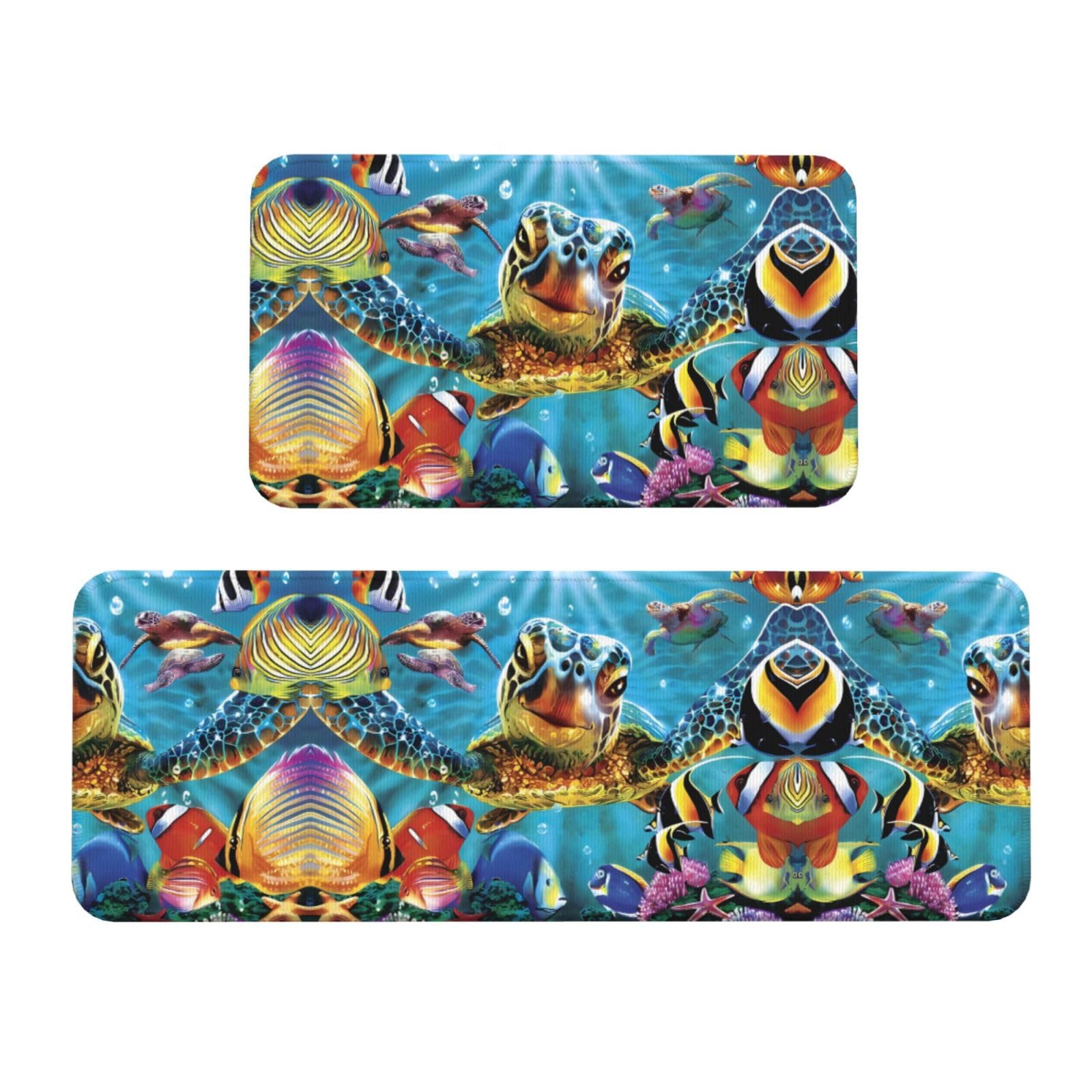 Alfombrillas de cocina con tortugas marinas para dar un toque tropical y alegre a tu fregadero