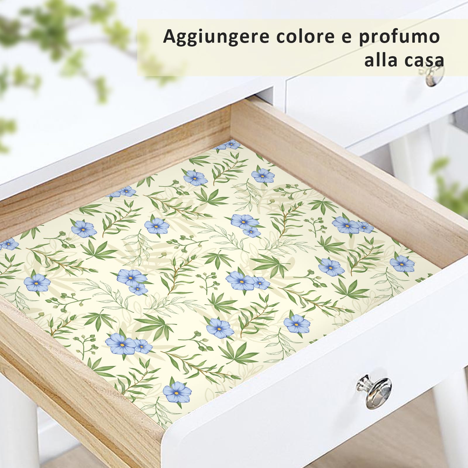 LA BELLEFÉE Carta Profumata Cassetti, Lino Fresco Tappeto Cassetto Profumato, 6 carte, Profumo Armadio Linge, Può essere utilizzato per Cassetti, Armadi