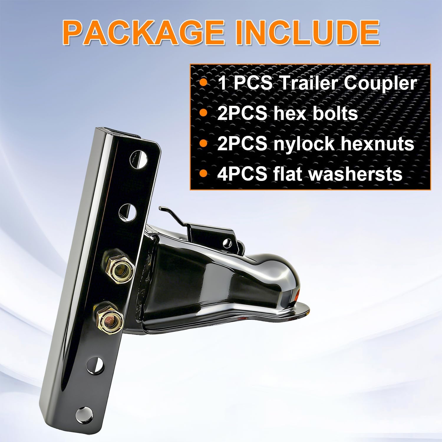 Adjustable Trailer Coupler 2 5/16 – 14,000 lbs 5-Position Channel Mount, 2-5/16 Trailer Hitch Coupler for A Frame Trailer Tongue, Black Powder Coat, 2 Trailer Coupler Alternative for 2” Trailer Hitch