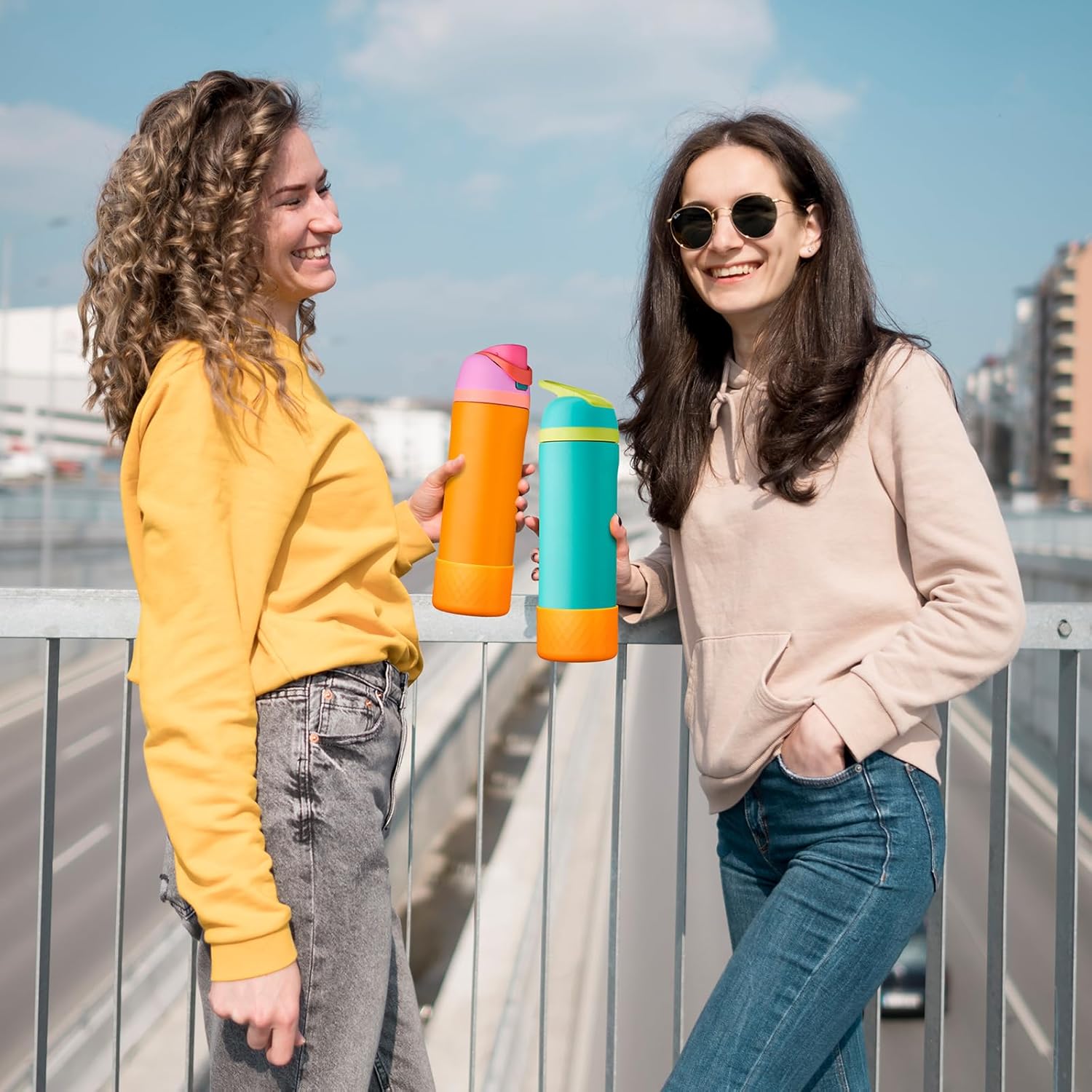 yoelike Grid Silicone Boot for Owala Water Bottle, Anti-Slip Protective Sleeve for FreeSip/Twist/Flip, Bottom Bumper Cover for Watter Bottle Accessories - Image 5