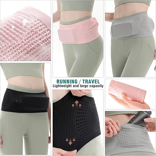 Miniatura 6 de JVZI Cinturones delgados para correr para mujeres y hombres  invisibles, transpirables y antirrobo  Cangurera para teléfono  Cinturón de viaje