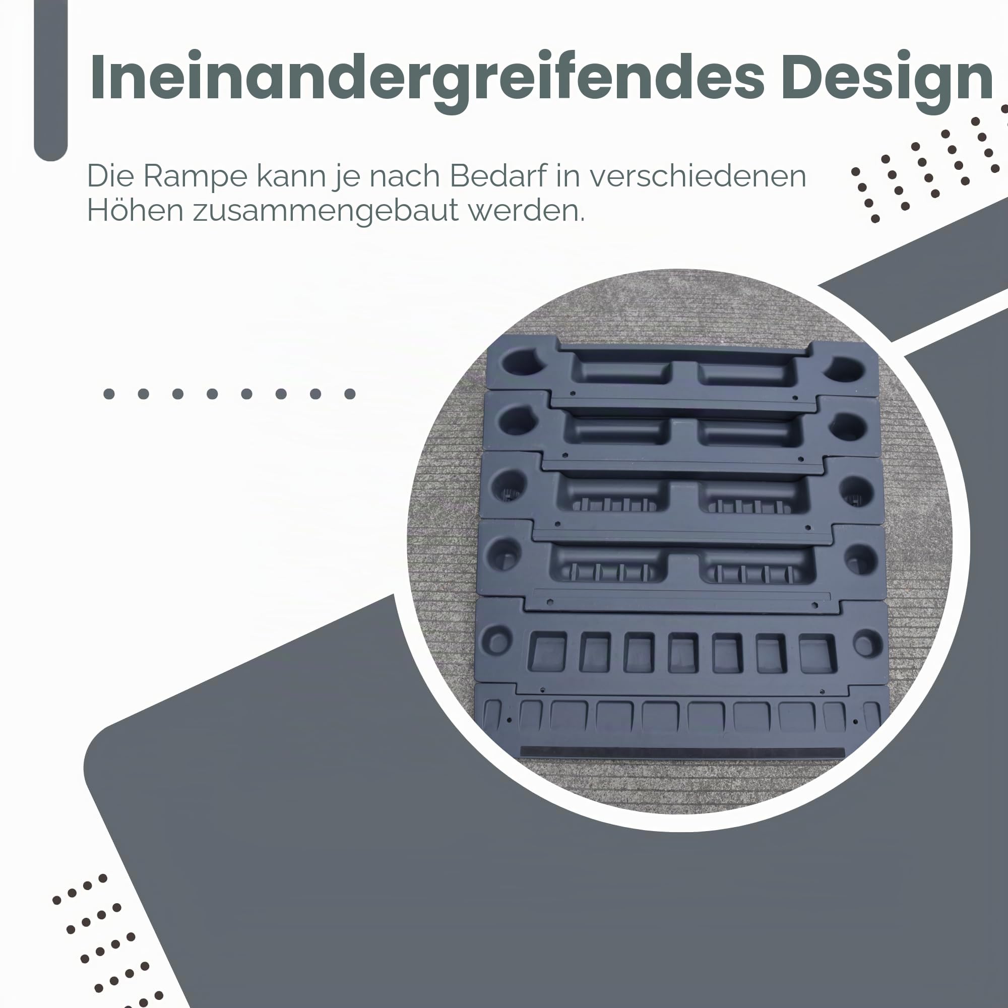 Schwellenrampe, modulare Rampe, tragbar, für Rollstühle, Roller und Fußgänger