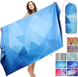 Toalha de praia, toalhas de praia grandes -152,4 cm x 76,2 cm - Secagem rápida, leve, absorvente, macia, sem areia, tapete de toalha de banho de microfibra grande - perfeito para piscina, viagens
