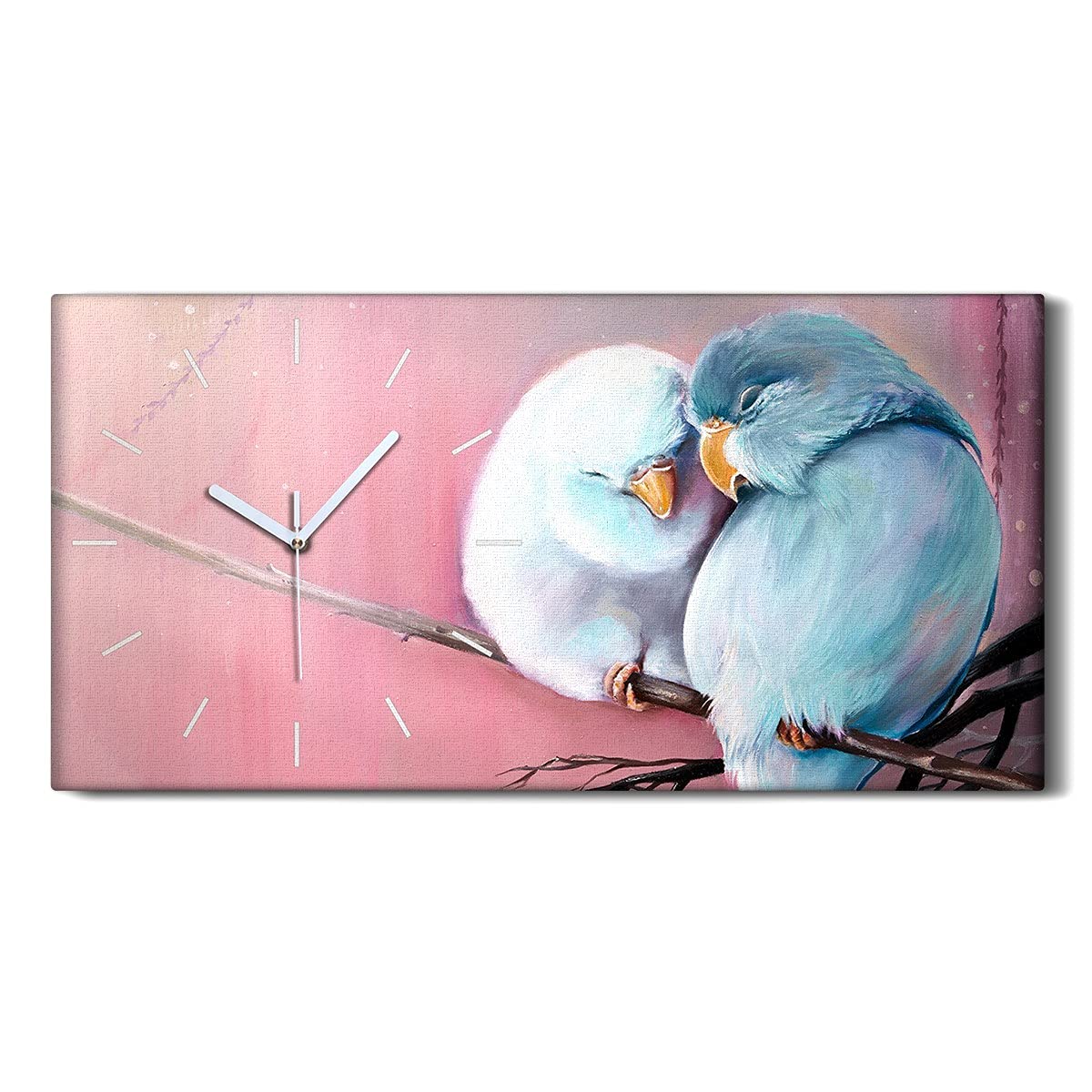 Horloge sur Toile Ne Pas Tic Tac Coloray Art Mural Silencieux de 60x30cm