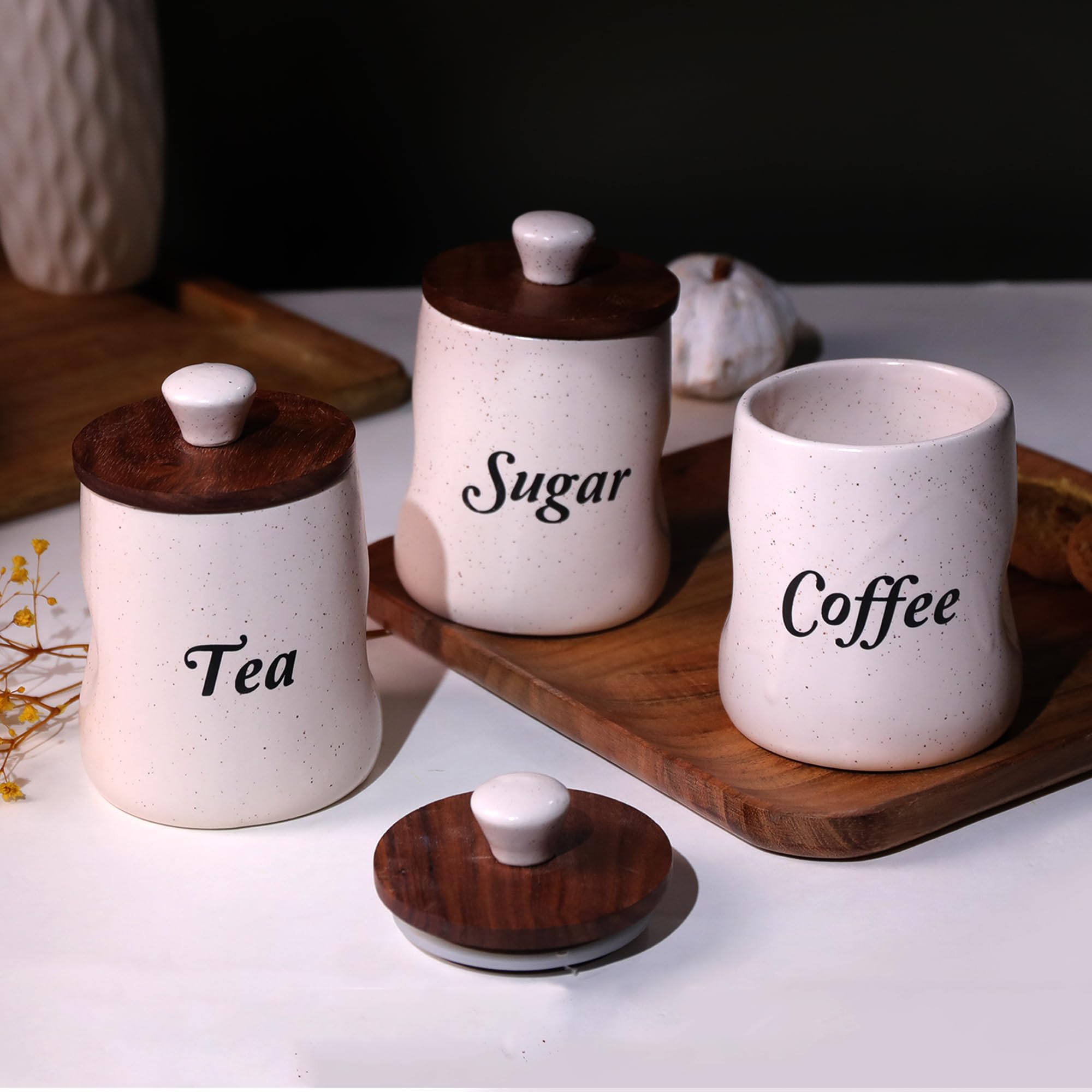 See full amazon price history chart for CraftShila Ceramic Tea Coffee Sugar Containers Set of 3 with Wooden Lids | Jar & Container for Kitchen Storage Set | Multi Utility Air Tight Kitchen Organizer Items (Hand-Painted, 330 ML) CraftShila Ceramic Tea Coffee Sugar Containers Set of 3 with Wooden Lids | Jar & Container for Kitchen Storage Set | Multi Utility Air Tight Kitchen Organizer Items (Hand-Painted, 330 ML) (B0DD7F51WM) Amazon Price History, Amazon Price Tracker