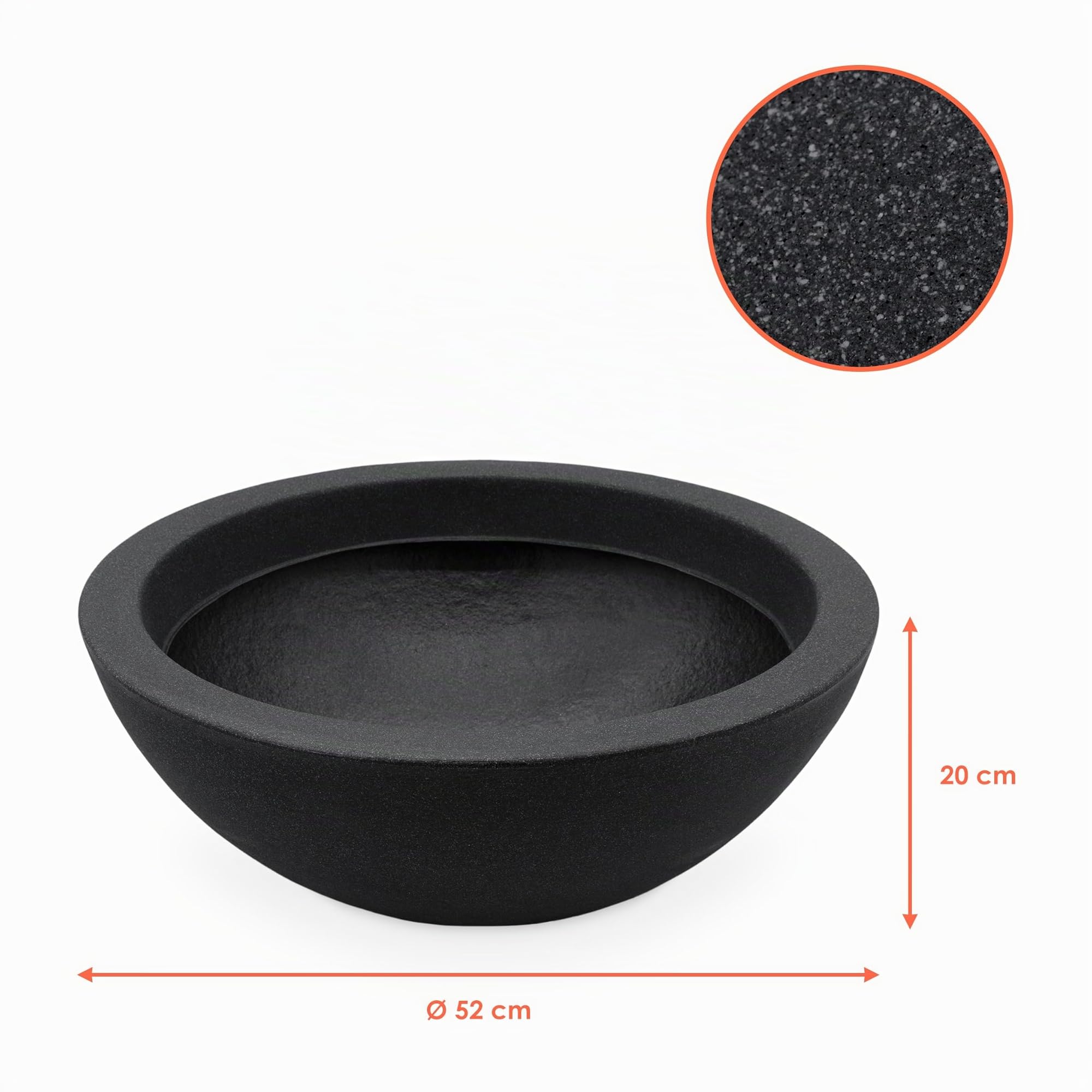 Spetebo Jardinière en plastique, anthracite, 52 x 20 cm, pot de fleurs, pot de plantes, pot de fleurs
