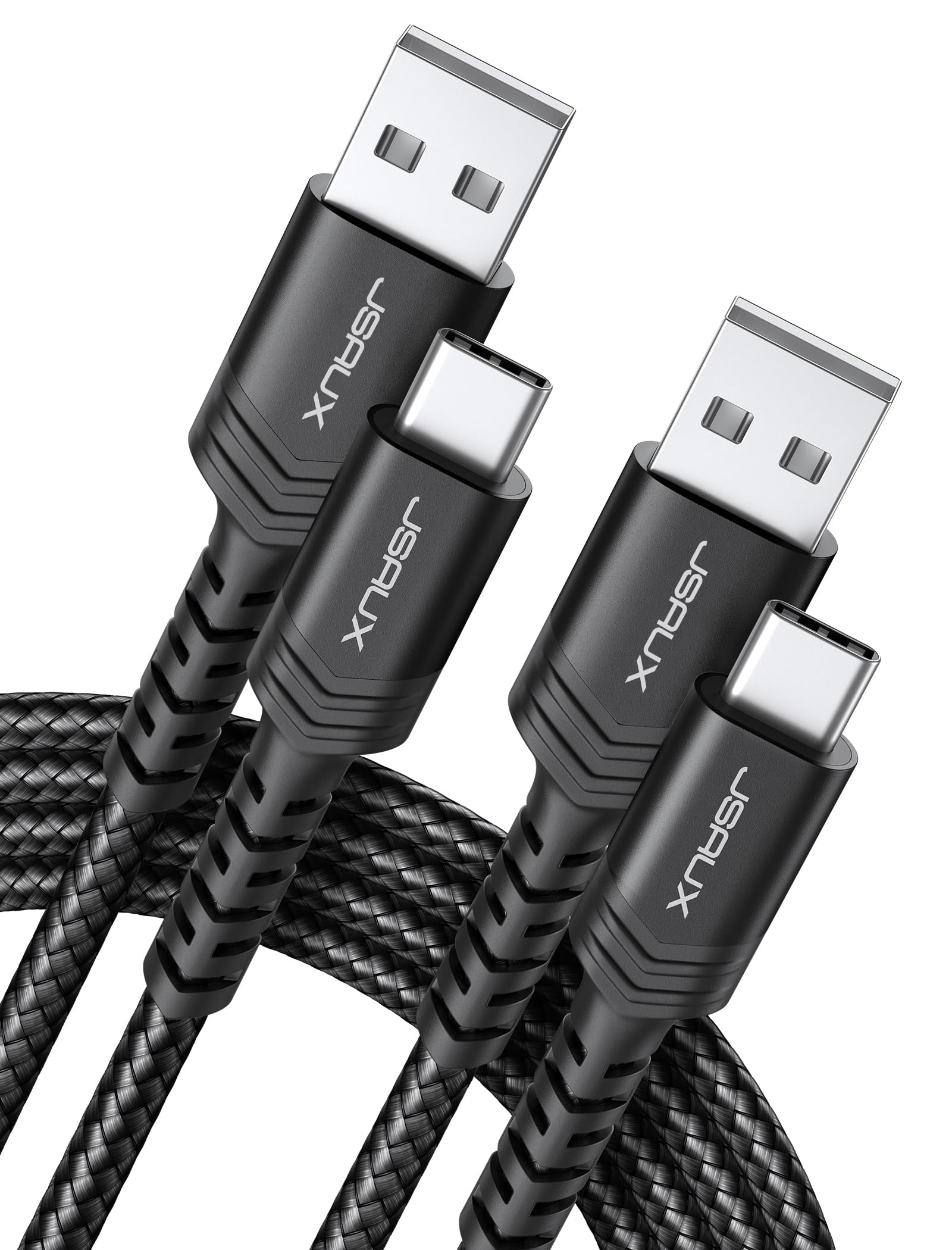 JSAUX USB C Cable (2m 2-Pack) 3.1A Fast Charging, Type C Charger Cable Compatible with iPhone 17 Air 16 15 Pro Max, Samsung Galaxy S24 S23 S22 S21 Note 10 9 8, A14 A15 A25 A35 A53 A55, CarPlay -Red — view 8