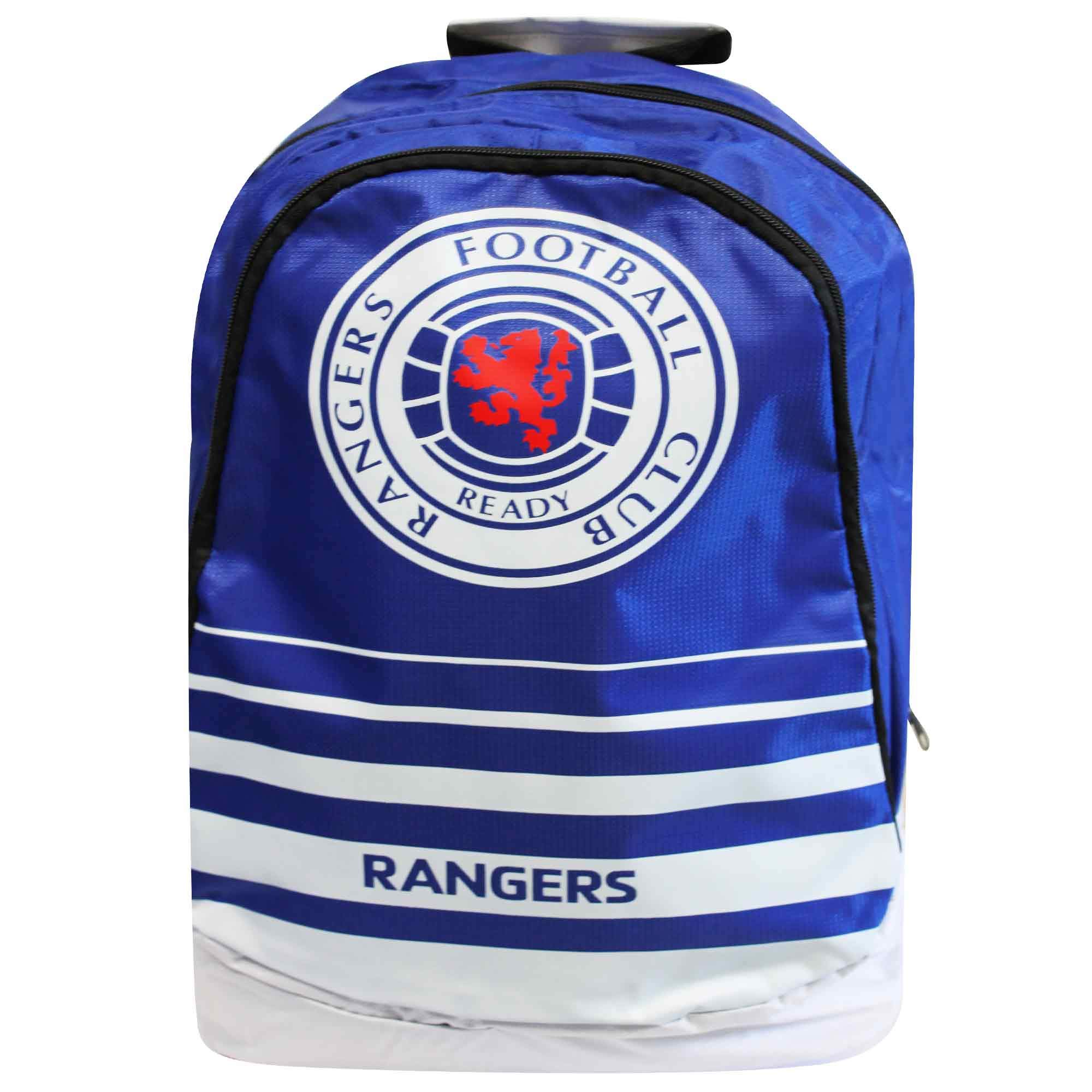 RFC Official Rangers FC Football Crest Rucksack With Zipped Pockets & Adjustable Shoulder Straps