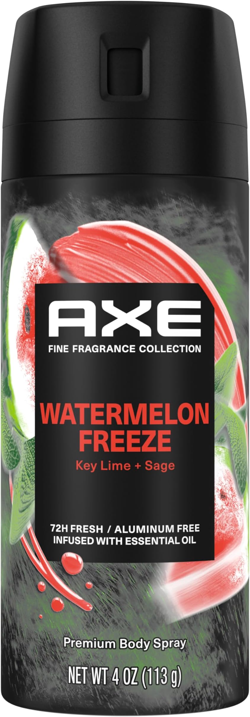 Deodorant Body Spray Watermelon Freeze Fine Fragrance Aluminum Free 4 oz
