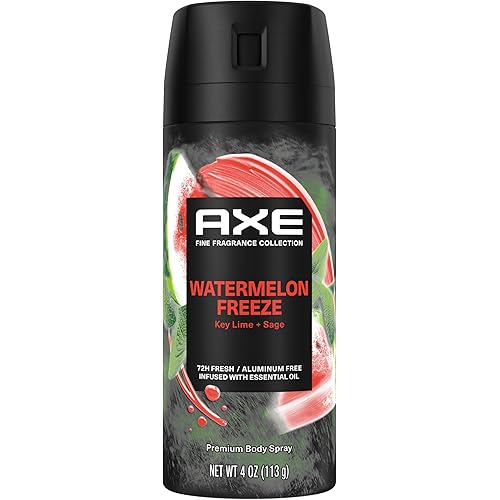 AXE Deodorant Body Spray Watermelon Freeze Fine Fragrance Aluminum Free 4 oz
