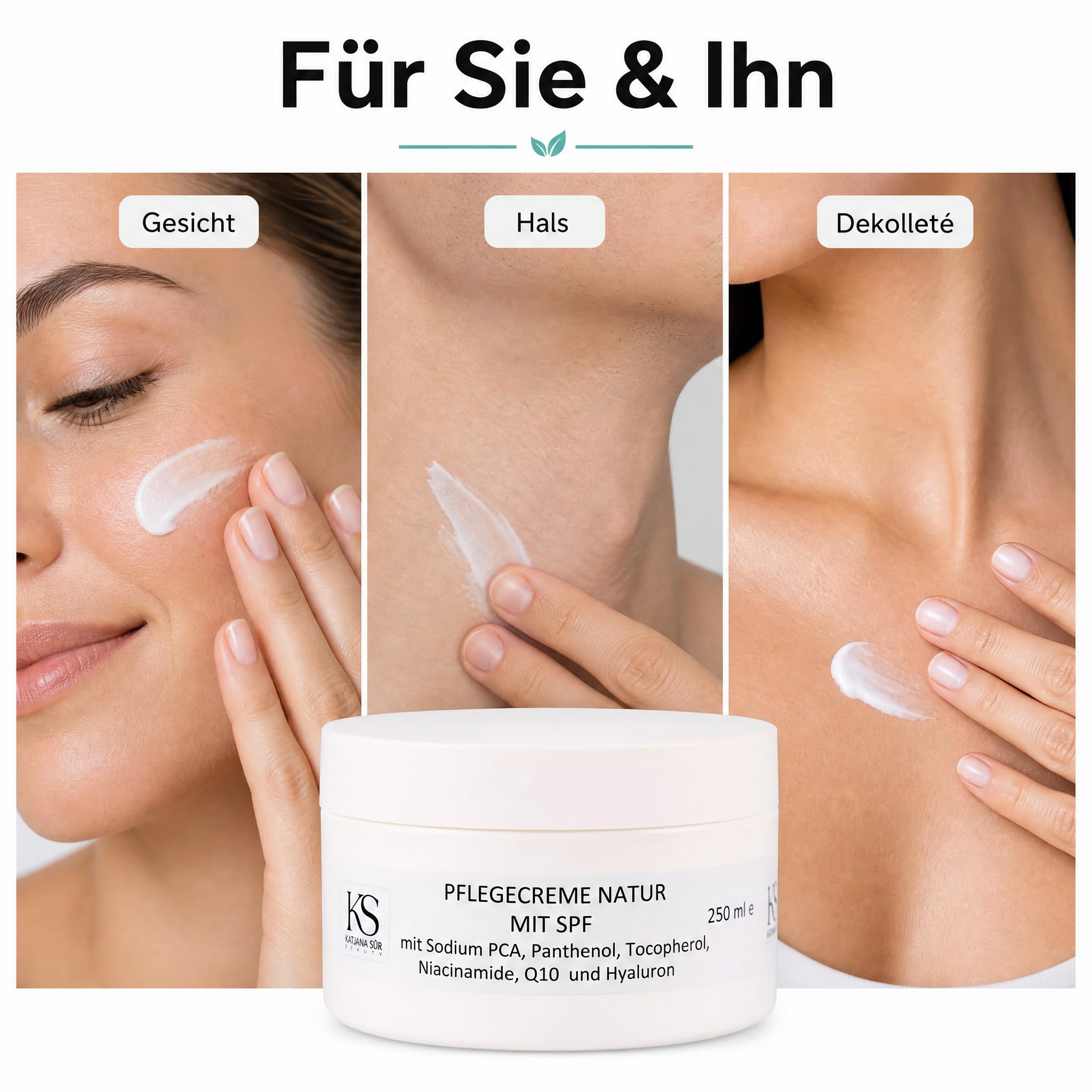 KS Beauty Bio Pflegecreme mit SPF, 250 ml | Feuchtigkeitscreme fürs Gesicht mit Niacinamid, Vitamin E & Aloe Vera – auch für empfindliche Haut geeignet