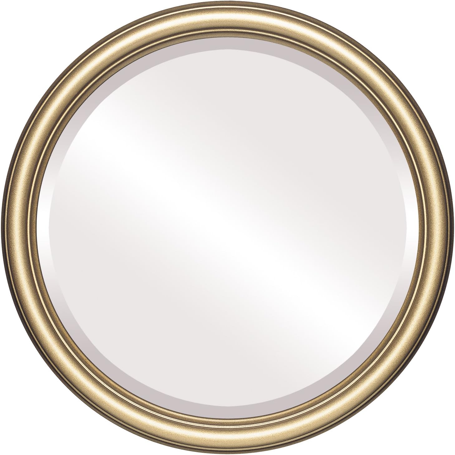 OVALCREST Round Beveled Wall Mirror for Home Decor - Saratoga Style - Holiday Red - 20x20 Outside Dimensions