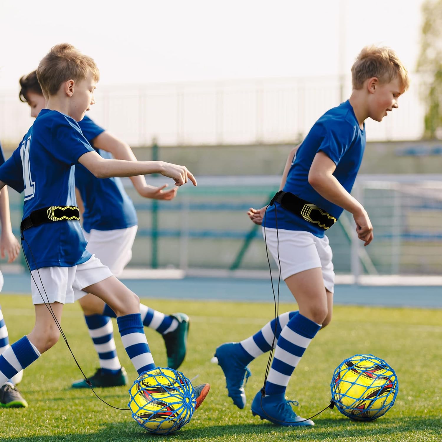 Entrenador De Fútbol Con Red De Rebote - Para Practicar Solo, Mejora Técnica | Ajustable Y Resistente