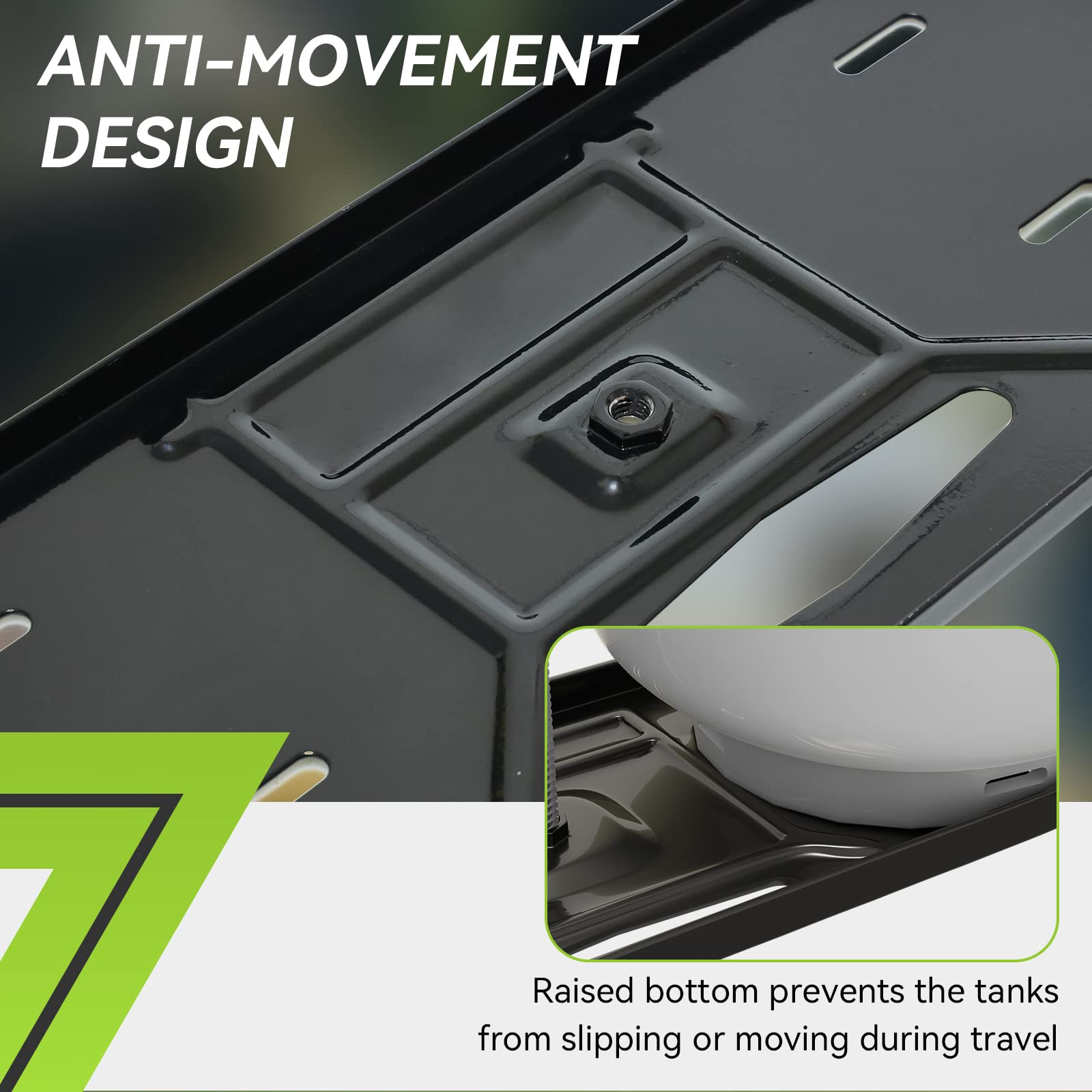 RVMATE RV Dual Propane Tank Mounting Rack for 20 lbs Tanks, Black, Dual RV Propane Tank Cylinder Rack for Travel Trailer Hitch Frame