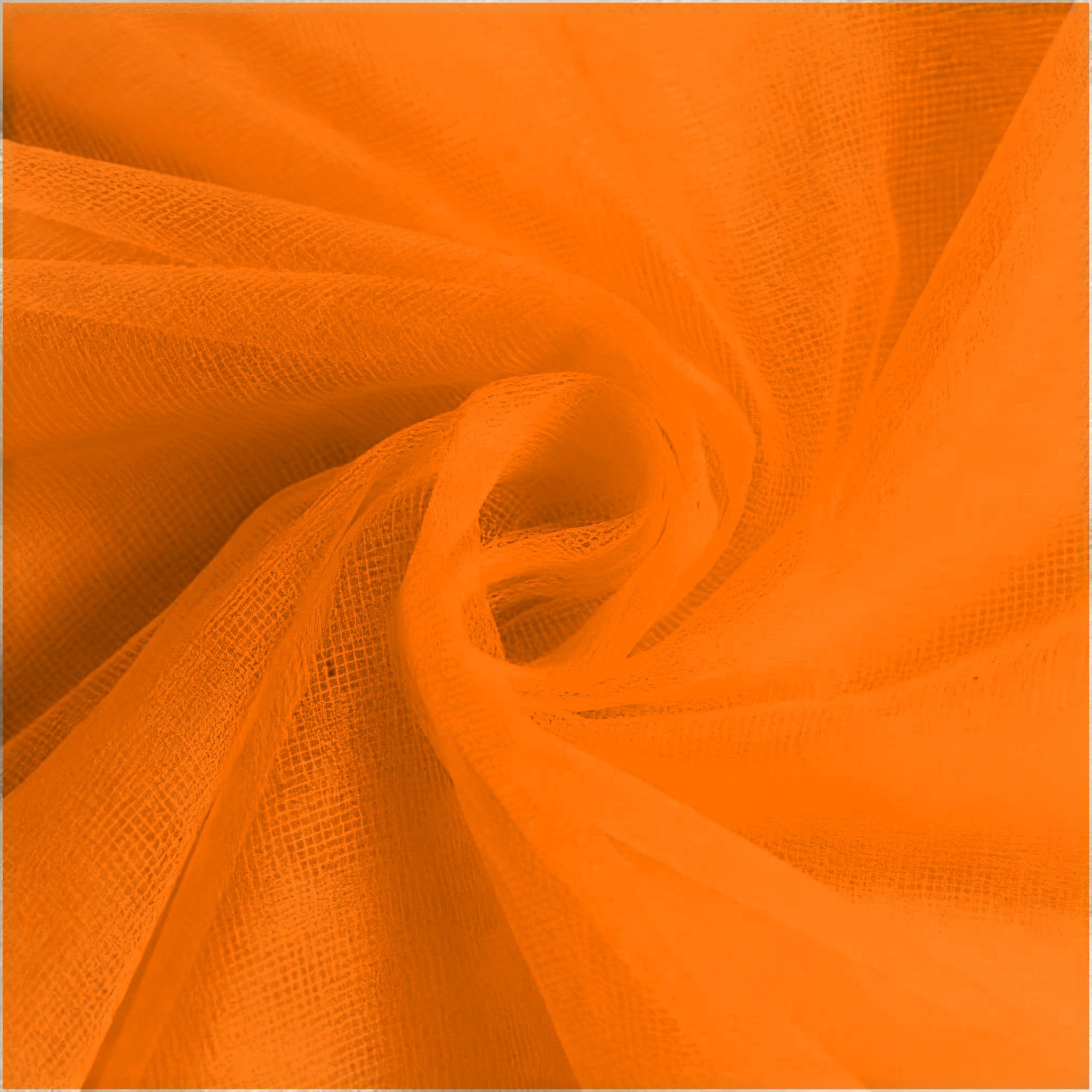 Premium Polyester Tulle Fabric, 2M x 1.6M Orange Sheer Mesh Netting for DIY Sewing Crafts Wedding Decor, Lightweight Decorative Material for Veils Costumes Party Backdrops (Orange)