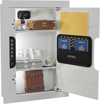 Sanctuary In-Wall Vault with Electronic Lock, Matte White