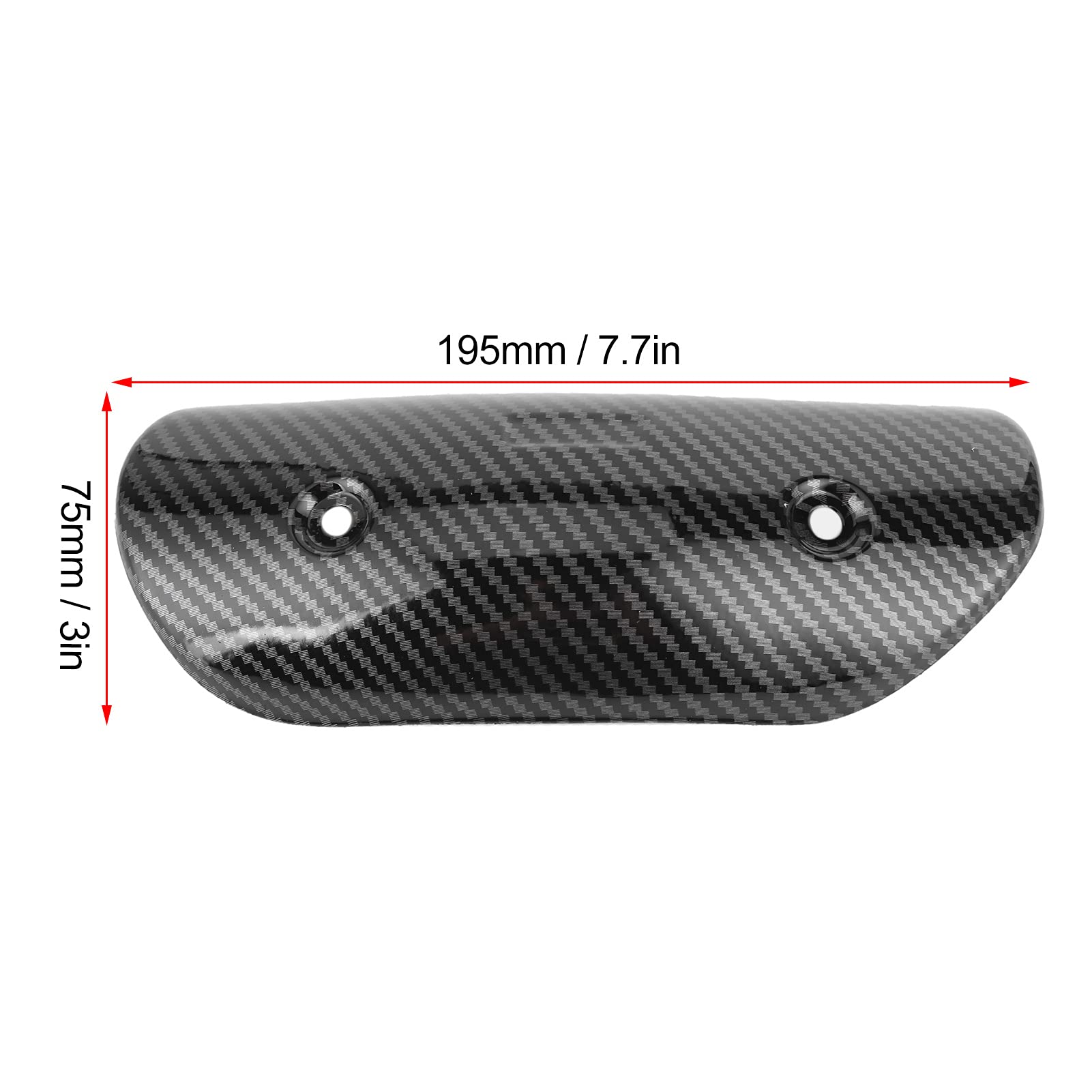 Scudo Termico per Tubo di Scarico, Protezione per Scudo Termico per Tubo Centrale di Scarico, Modifica Universale per Moto (Modello in fibra di carbonio con stampa a)