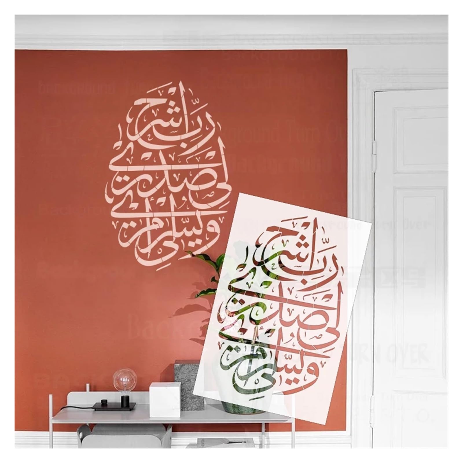 Pochoir décoratif mural ovale de 45 à 75 cm for peinture, plâtre, meubles, calligraphie