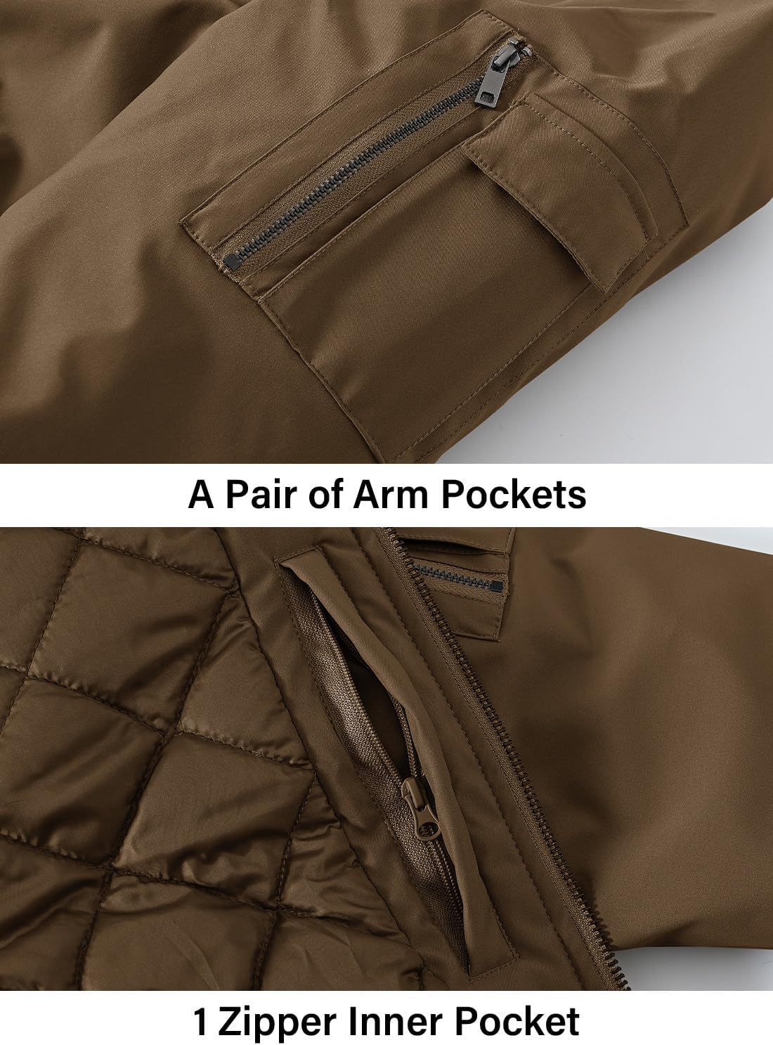 BGOWATU Men’s Jacket Windproof Quilted Bomber Jackets Casual Fall Winter Warm Padded Coats Outwear