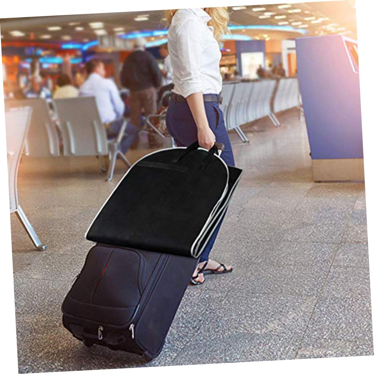 VALICLUD Nonwoven Stoff Kleidersack Staubdicht mit Reißverschluss Leichter Anzug Aufbewahrungsbeutel für Reise und Tragbar für Formelle Kleider und Mäntel