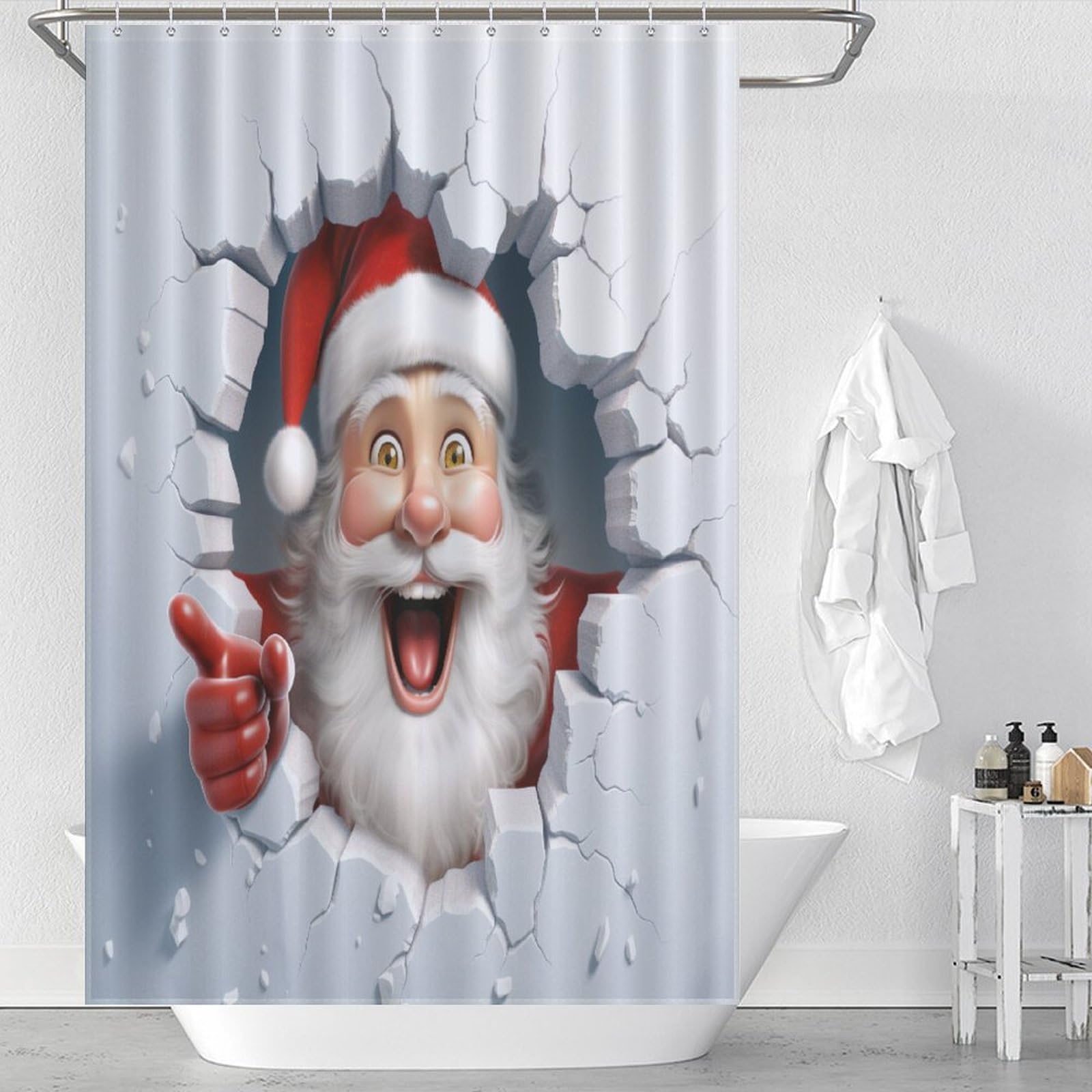Rideau de bain Père Noël pour décorer la salle de bain des enfants